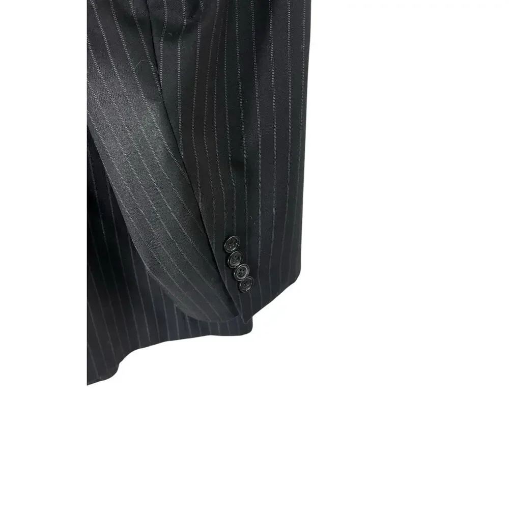 JoS. A. Bank Blazer Men's 44R Blue Pinstripe Wool Sport Coat Jacket Event Formal